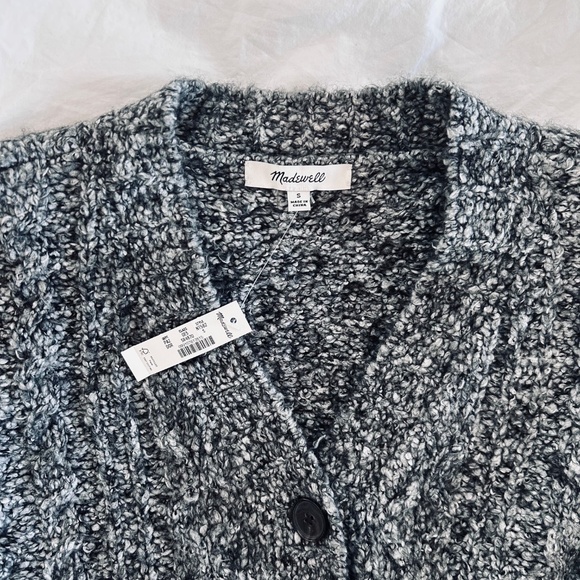 Madewell Marled Cable V-Neck Cardigan - Picture 6 of 8